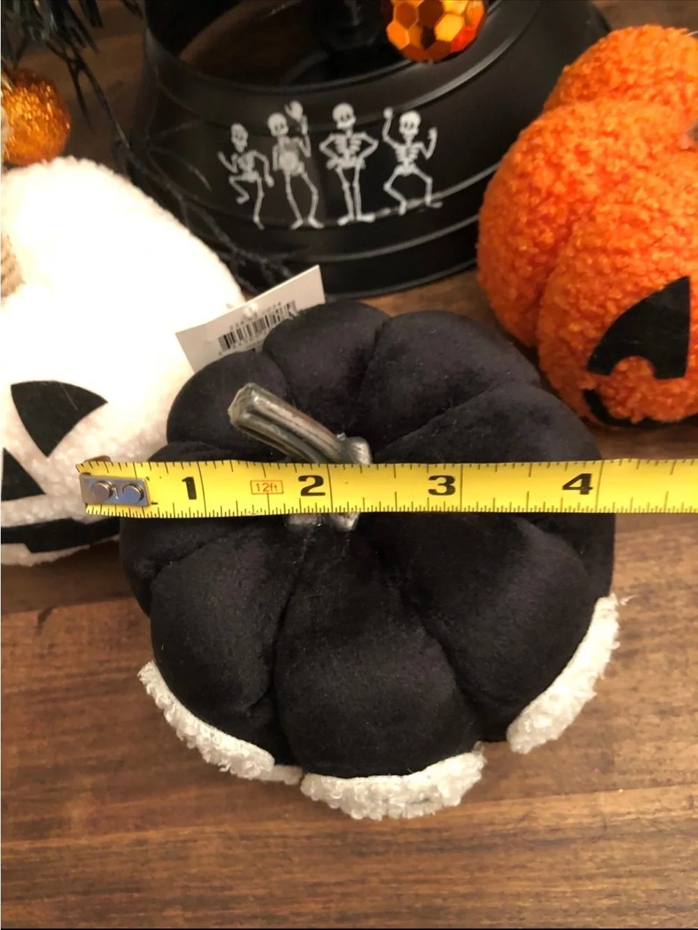 Target Halloween Plush Pumpkin Trio - Black, Orange & White Pumpkins, NWT